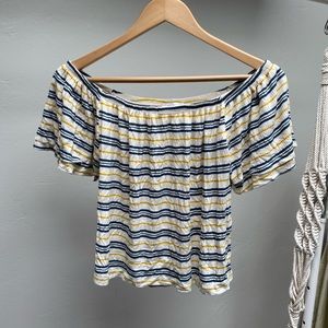 Abound cropped off the shoulder striped top